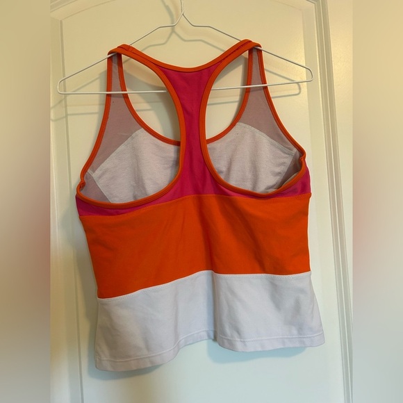 NIKE vintage retro pink and orange striped exercise tank top - Picture 3 of 4